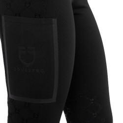 Legging femme taille haute en tissu technique monogramme Equestro