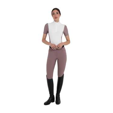 Pantalon femme full grip taille haute en tissu technique bi-stretch Equestro Antler Beige