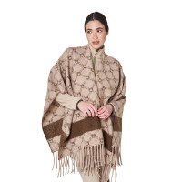 Cape femme en laine monogramme Equestro