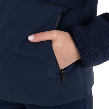 Veste doudoune femme avec empiècements en teddy Equestro Marine blazer Bleu marine Veste doudoune femme avec empiècements en teddy Equestro Marine blazer Bleu marine