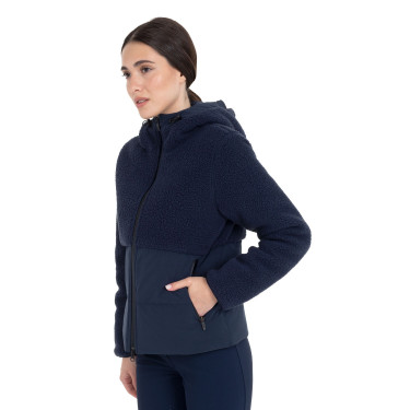 Veste doudoune femme avec empiècements en teddy Equestro Marine blazer Bleu marine Veste doudoune femme avec empiècements en teddy Equestro Marine blazer Bleu marine