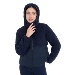 Veste doudoune femme avec empiècements en teddy Equestro Marine blazer Bleu marine Veste doudoune femme avec empiècements en teddy Equestro Marine blazer Bleu marine