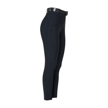 Pantalon femme taille haute full grip avec strass Equestro