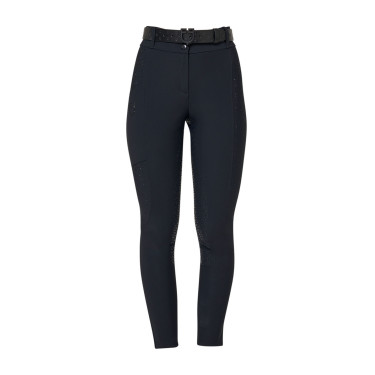 Pantalon femme taille haute full grip avec strass Equestro