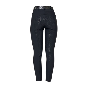 Pantalon femme taille haute full grip avec strass Equestro