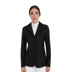 Veste de concours femme monogramme en tissu effet velours Equestro