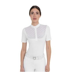 Polo de concours femme avec inserts en tulle Equestro