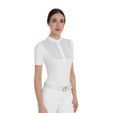 Polo de concours femme avec inserts en tulle Equestro
