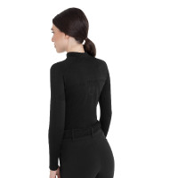 Polo d’entraînement femme en maille technique zippée Equestro