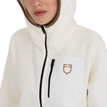 Sweat à capuche zippé femme en polaire teddy Equestro