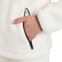 Sweat à capuche zippé femme en polaire teddy Equestro