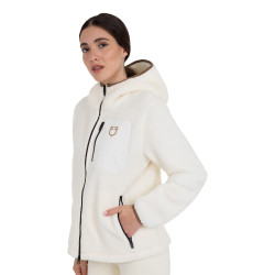Sweat à capuche zippé femme en polaire teddy Equestro