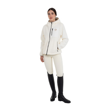 Sweat à capuche zippé femme en polaire teddy Equestro