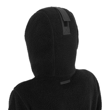 Sweat à capuche zippé femme en polaire teddy Equestro Noir / noir Sweat à capuche zippé femme en polaire teddy Equestro Noir / noir