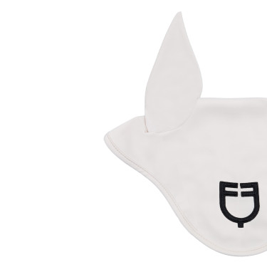 Bonnet en tissu technique extensible et respirant Equestro Blanc sable / noir