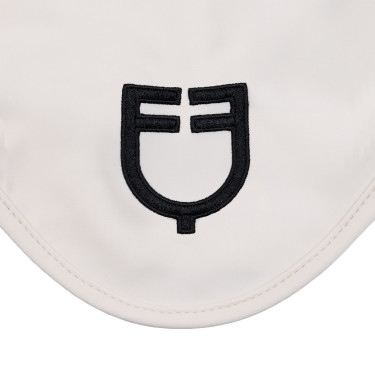 Bonnet en tissu technique extensible et respirant Equestro Blanc sable / noir