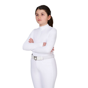 Polo de concours fille avec inserts en micromesh Equestro