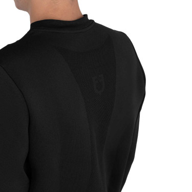 Sweat-shirt technique homme col rond avec inserts en micro mesh Equestro