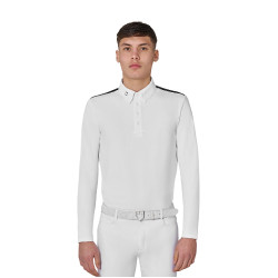 Polo de compétition homme à manches longues inserts en mesh Equestro