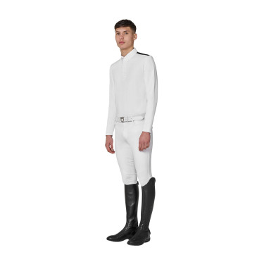 Polo de compétition homme à manches longues inserts en mesh Equestro