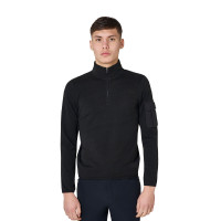 Sweat-shirt homme à col montant en polaire fermeture éclair 3/4 Equestro