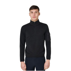 Sweat-shirt homme à col montant en polaire fermeture éclair 3/4 Equestro