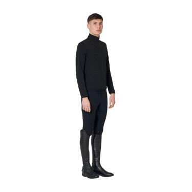 Sweat-shirt homme à col montant en polaire fermeture éclair 3/4 Equestro