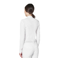 Polo de concours femme style chemise avec empiècements en mesh Equestro