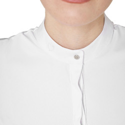Polo de concours femme style chemise avec empiècements en mesh Equestro Polo de concours femme style chemise avec empiècements en mesh Equestro