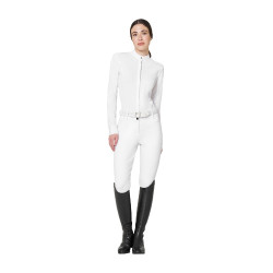 Polo de concours femme style chemise avec empiècements en mesh Equestro Polo de concours femme style chemise avec empiècements en mesh Equestro