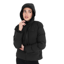 Doudoune femme à capuche Equestro Noir