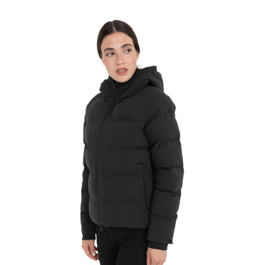Doudoune femme à capuche Equestro Noir