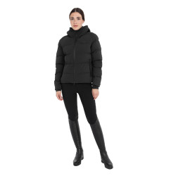 Doudoune femme à capuche Equestro Noir