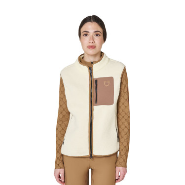 Veste femme en polaire teddy avec poche frontale Equestro