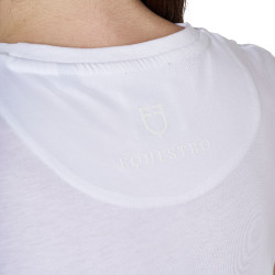 T-shirt femme avec logo en feuille Equestro Blanc / argent