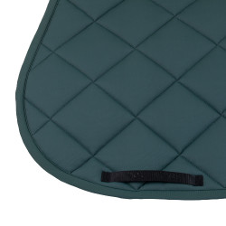 Tapis de selle de saut avec matelassage en losanges et logo brodé Equestro Vert sapin / noir Tapis de selle de saut avec matelassage en losanges et logo brodé Equestro Vert sapin / noir