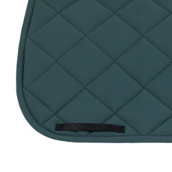 Tapis de dressage matelassé à losanges avec logo brodé Equestro Vert sapin / noir