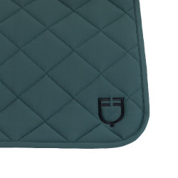 Tapis de dressage matelassé à losanges avec logo brodé Equestro Vert sapin / noir