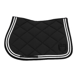 Tapis de saut Double Stripes en tissu technique Equestro Noir