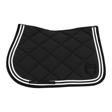 Tapis de saut Double Stripes en tissu technique Equestro Noir