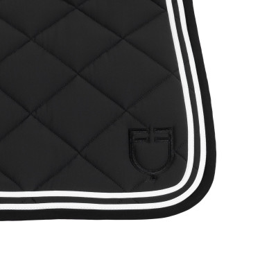 Tapis de saut Double Stripes en tissu technique Equestro Noir