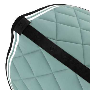 Tapis de saut Double Stripes en tissu technique Equestro Gris ardoise / noir