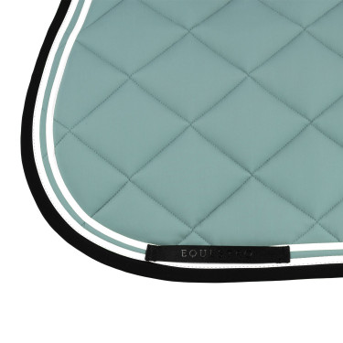 Tapis de saut Double Stripes en tissu technique Equestro Gris ardoise / noir