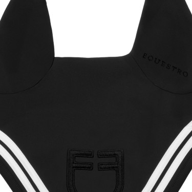 Bonnet Double Stripes en tissu technique Equestro Noir Bonnet Double Stripes en tissu technique Equestro Noir