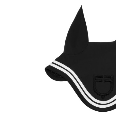 Bonnet Double Stripes en tissu technique Equestro Noir