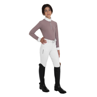 Polo de concours fille à manches longues avec strass Equestro