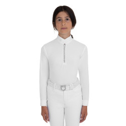 Polo de concours fille à manches longues avec strass Equestro