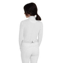 Polo de concours fille à manches longues avec strass Equestro