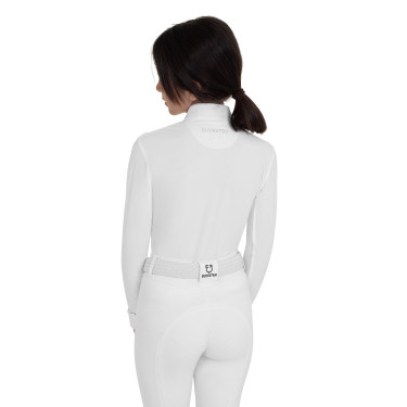 Polo de concours fille à manches longues avec strass Equestro