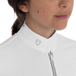 Polo de concours fille à manches longues avec strass Equestro